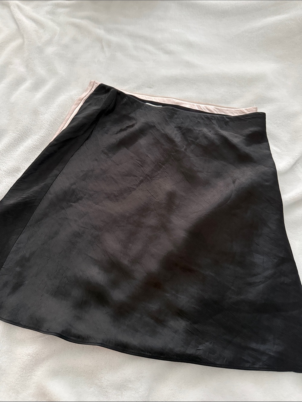 Aritzia Black Skater Skirt with Pale Pink Waist Trim